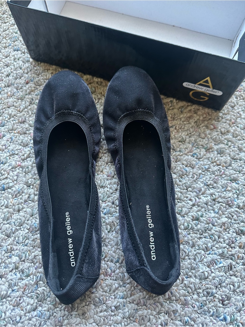 Andrew Geller Black Slip-On Ballet Flats